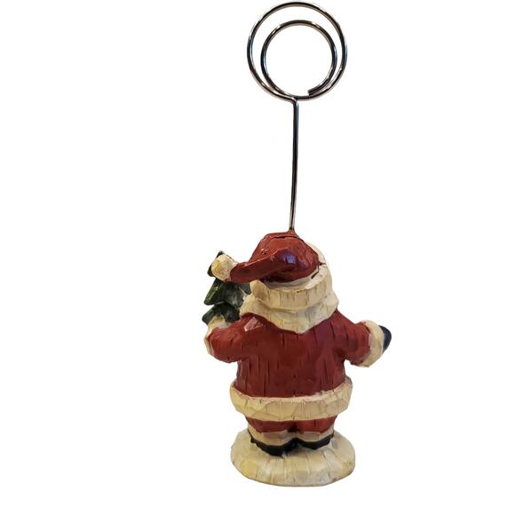 Wooden Santa Picture Holder Table Decor Christmas Table Decor Santa Blue Mittens - Picture 3 of 10